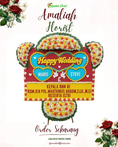 Karangan Papan Bunga Pernikahan di Cibodas Baru